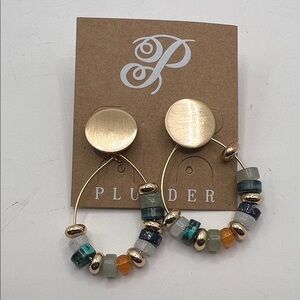 🐿️ 5 for $20 (all jewelry w squirrel) Plunder Gold Earrings w Multicolor Beads